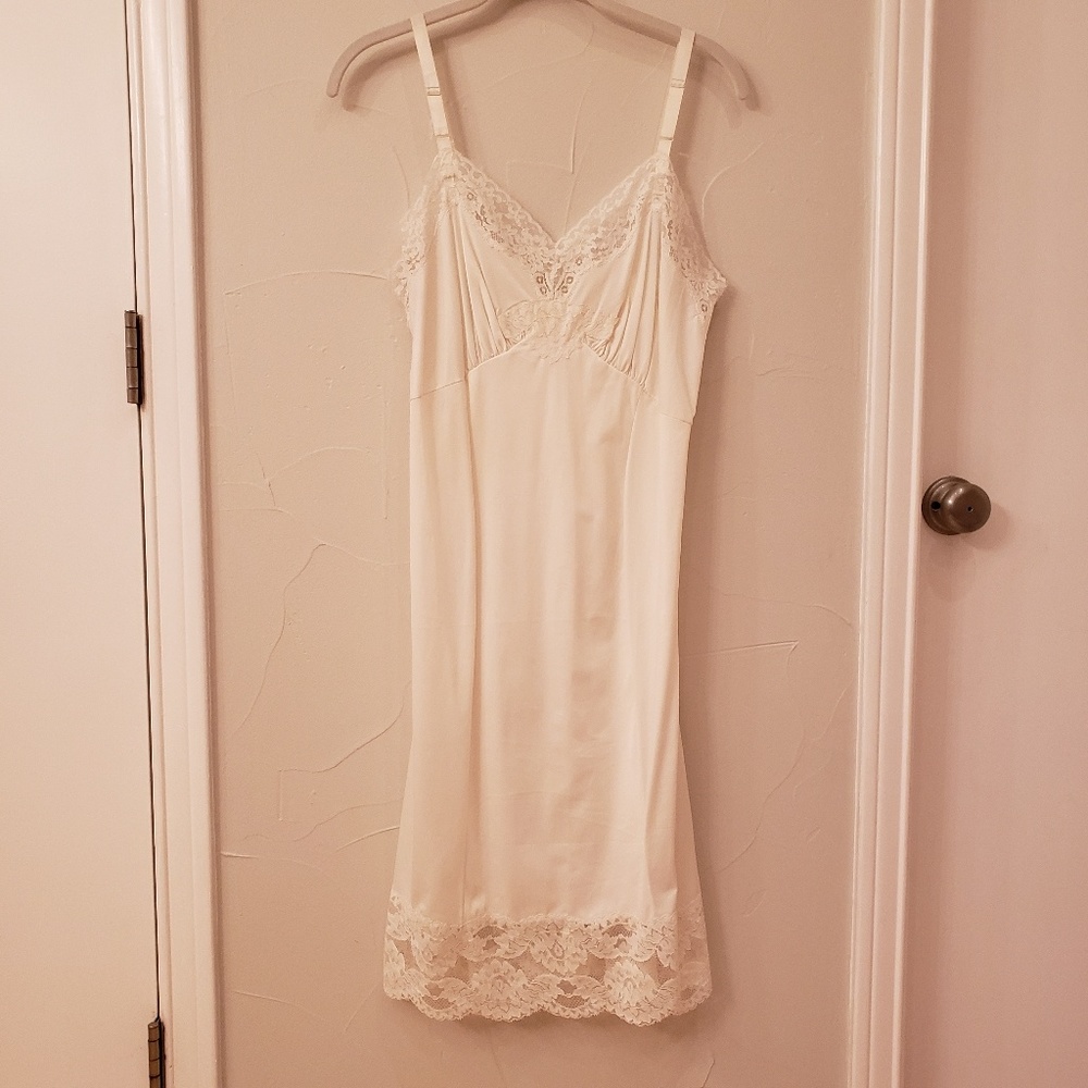 Vintage White Slip with Lace Trim